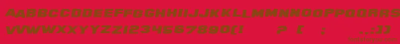 SF Hollywood Hills Extended Italic Font – Brown Fonts on Red Background