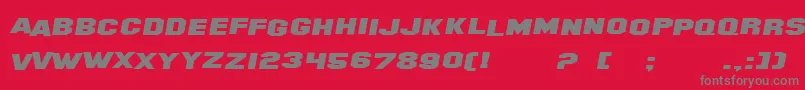 SF Hollywood Hills Extended Italic Font – Gray Fonts on Red Background