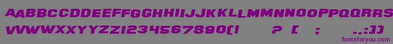 Шрифт SF Hollywood Hills Extended Italic – фиолетовые шрифты на сером фоне
