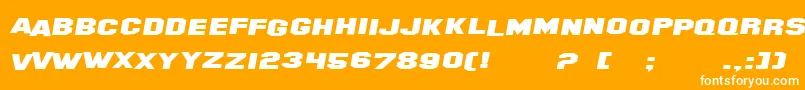 SF Hollywood Hills Extended Italic Font – White Fonts on Orange Background