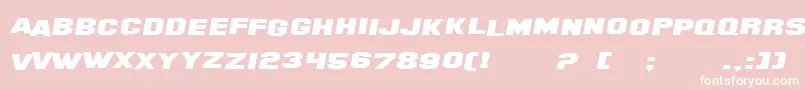 SF Hollywood Hills Extended Italic Font – White Fonts on Pink Background