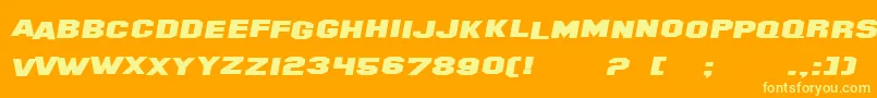 SF Hollywood Hills Extended Italic Font – Yellow Fonts on Orange Background