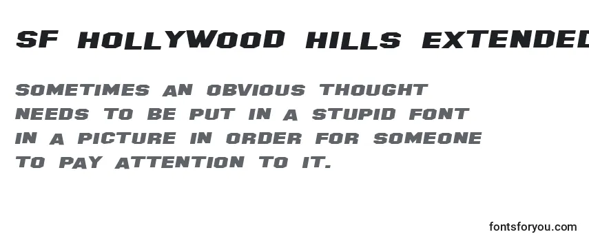 Revisão da fonte SF Hollywood Hills Extended Italic