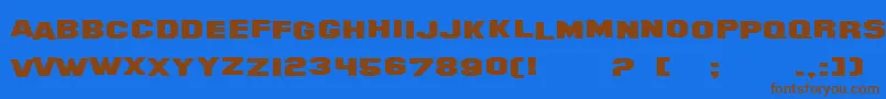 Więcej informacji o czcionce SF Hollywood Hills Extended Czcionka SF Hollywood Hills Extended – brązowe czcionki na niebieskim tle