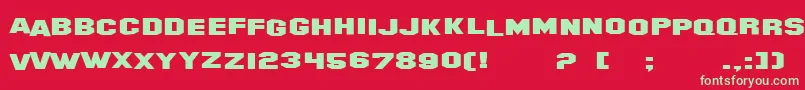 SF Hollywood Hills Extended Font – Green Fonts on Red Background