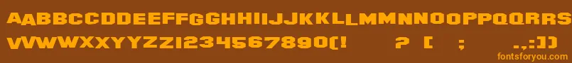 SF Hollywood Hills Extended Font – Orange Fonts on Brown Background