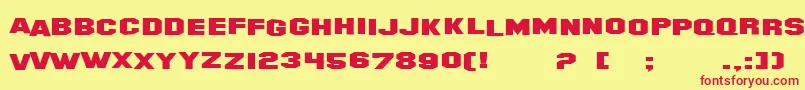 SF Hollywood Hills Extended Font – Red Fonts on Yellow Background