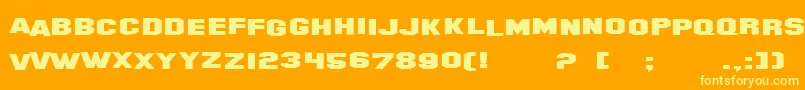 SF Hollywood Hills Extended Font – Yellow Fonts on Orange Background