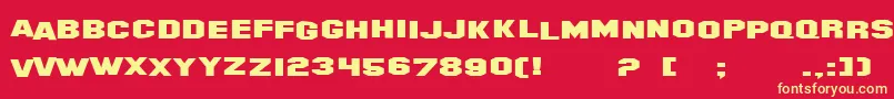 SF Hollywood Hills Extended Font – Yellow Fonts on Red Background