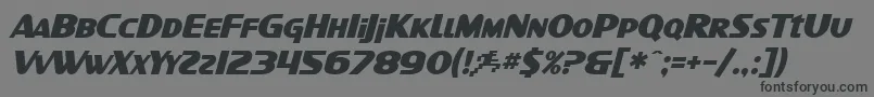 フォントSF Intellivised Bold Italic – 黒い文字の灰色の背景