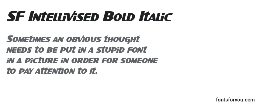 Überblick über die Schriftart SF Intellivised Bold Italic