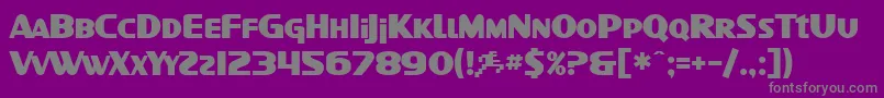 フォントSF Intellivised Bold – 紫の背景に灰色の文字