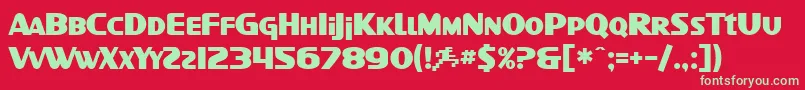 SF Intellivised Bold-fontti – vihreät fontit punaisella taustalla