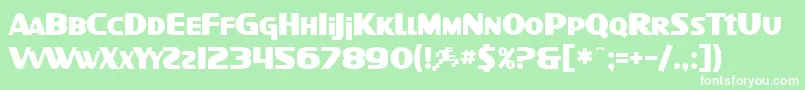 フォントSF Intellivised Bold – 緑の背景に白い文字