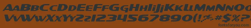 SF Intellivised Extended Italic Font – Black Fonts on Brown Background