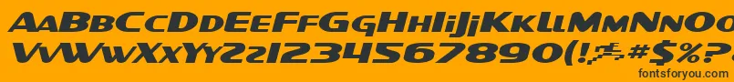 SF Intellivised Extended Italic Font – Black Fonts on Orange Background