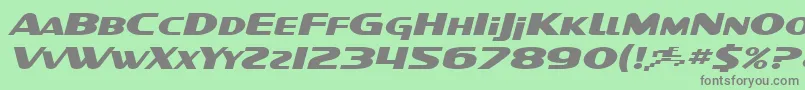 SF Intellivised Extended Italic Font – Gray Fonts on Green Background