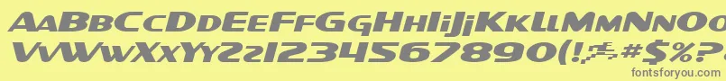 SF Intellivised Extended Italic Font – Gray Fonts on Yellow Background