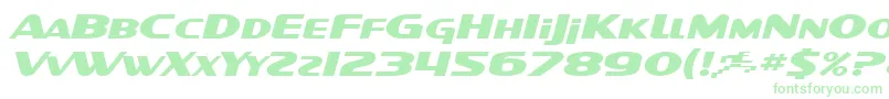SF Intellivised Extended Italic Font – Green Fonts on White Background