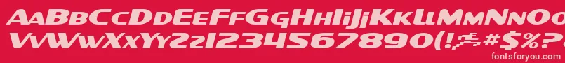 SF Intellivised Extended Italic Font – Pink Fonts on Red Background