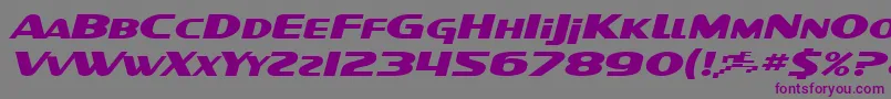 SF Intellivised Extended Italic Font – Purple Fonts on Gray Background