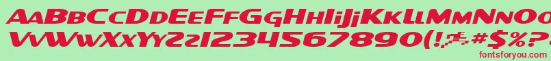SF Intellivised Extended Italic Font – Red Fonts on Green Background