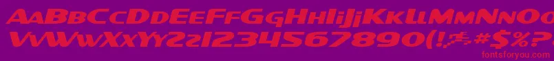 SF Intellivised Extended Italic Font – Red Fonts on Purple Background