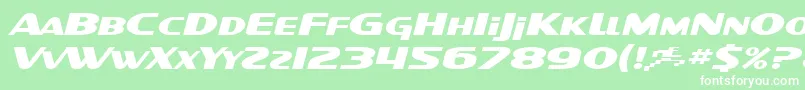 Fonte SF Intellivised Extended Italic – fontes brancas em um fundo verde