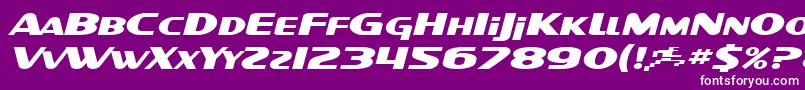 SF Intellivised Extended Italic Font – White Fonts on Purple Background