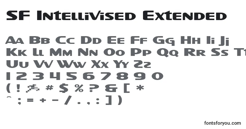 A fonte SF Intellivised Extended – alfabeto, números, caracteres especiais