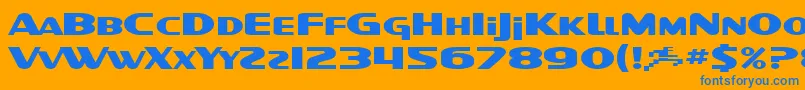 SF Intellivised Extended Font – Blue Fonts on Orange Background