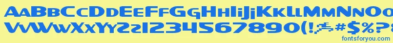 SF Intellivised Extended Font – Blue Fonts on Yellow Background
