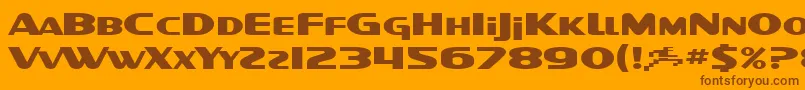 SF Intellivised Extended Font – Brown Fonts on Orange Background
