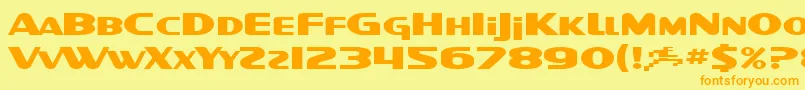 SF Intellivised Extended Font – Orange Fonts on Yellow Background