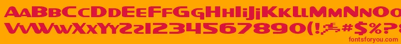 SF Intellivised Extended Font – Red Fonts on Orange Background