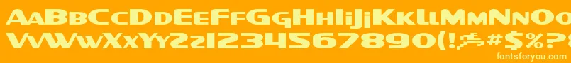 SF Intellivised Extended Font – Yellow Fonts on Orange Background