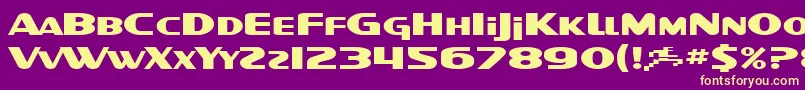 Fonte SF Intellivised Extended – fontes amarelas em um fundo roxo