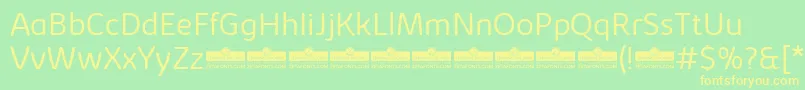 KabrioSoftLightTrial Font – Yellow Fonts on Green Background