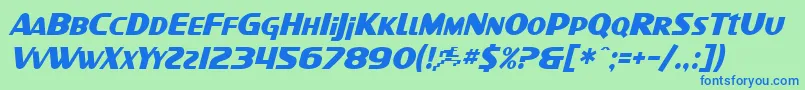 SF Intellivised Italic Font – Blue Fonts on Green Background