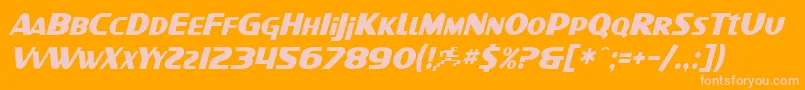 SF Intellivised Italic Font – Pink Fonts on Orange Background