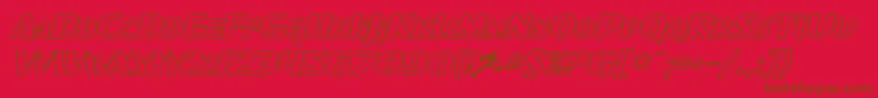 SF Intellivised Outline Italic Font – Brown Fonts on Red Background