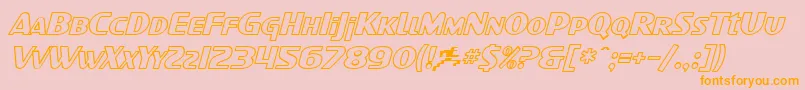 SF Intellivised Outline Italic Font – Orange Fonts on Pink Background