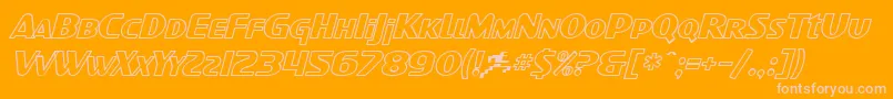 SF Intellivised Outline Italic Font – Pink Fonts on Orange Background