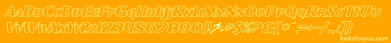 SF Intellivised Outline Italic Font – Yellow Fonts on Orange Background