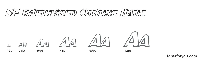 Tamaños de fuente SF Intellivised Outline Italic