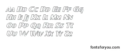 Schriftart SF Intellivised Outline Italic
