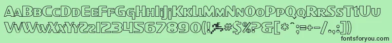 SF Intellivised Outline Font – Black Fonts on Green Background