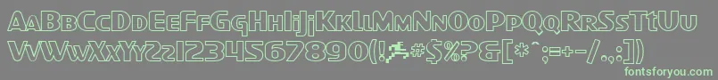 SF Intellivised Outline-fontti – vihreät fontit harmaalla taustalla