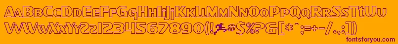 SF Intellivised Outline Font – Purple Fonts on Orange Background
