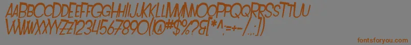 SF Intoxicated Blues Extended Oblique Font – Brown Fonts on Gray Background